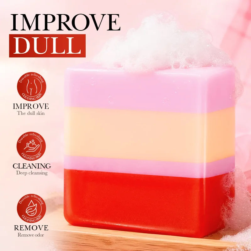 Strawberry Intimate Soft Tender Cleaning Soap Moisturizing Fragrance Qme