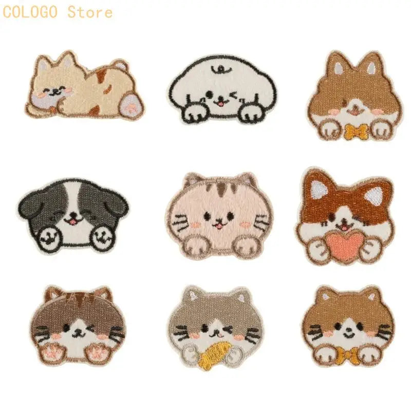 Cats Iron Patches Sew Applique Dogs Embroidered D0LD Qme