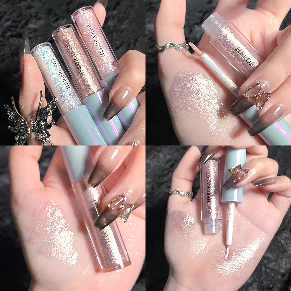 Glitter Highlighter Liquid Eye Shadow Eyeliner Durable Waterproof Gold Shimmer And Shine Eye Silkworm Pencil Makeup Beauty Tool Qme