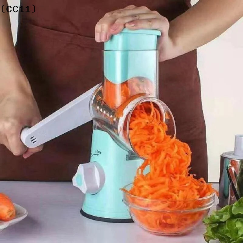 Manual Rotary Vegetable Slicer Grater Multiple Blades Easy Clean Home Qme