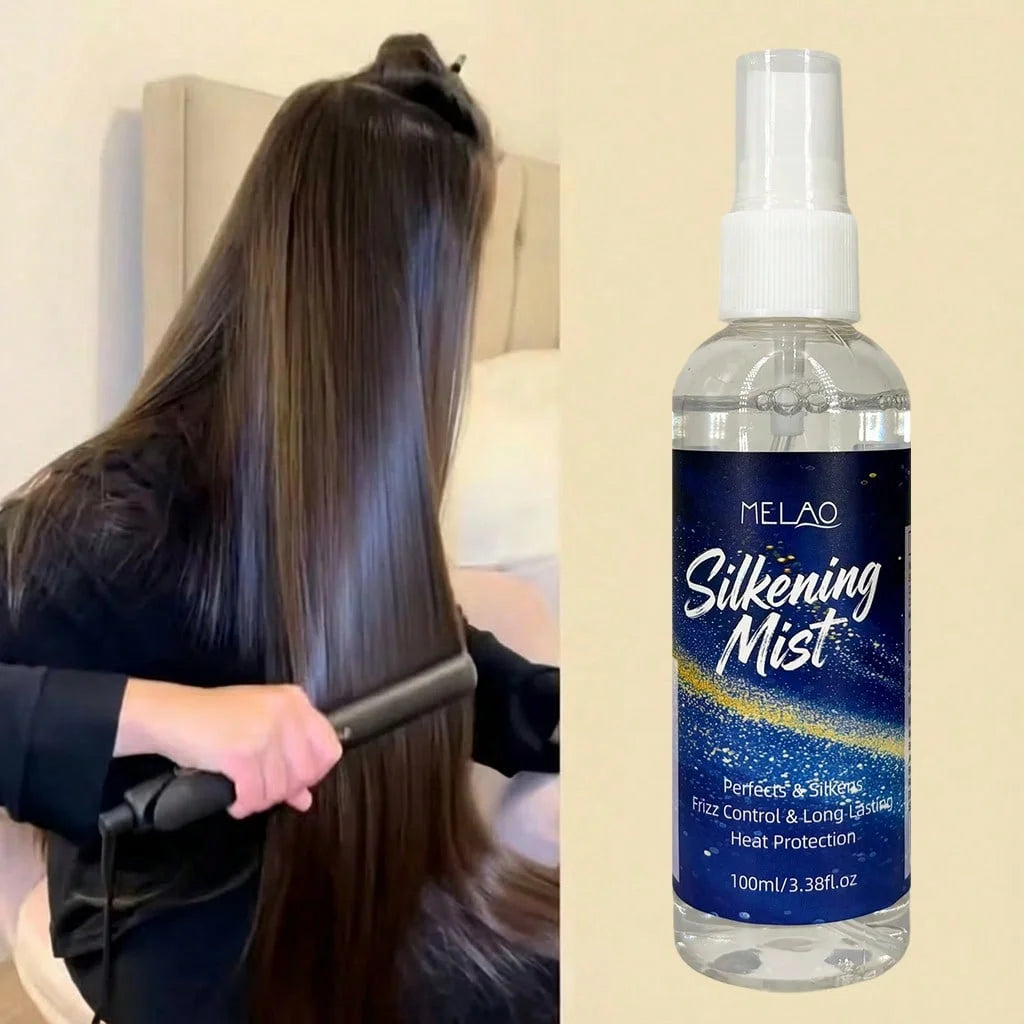 MELAO Hair Silkening Mist, Perfect & Silky, Frizz Control & Long Lasting Heat Protection, Adds Shine & Smoothness Qme