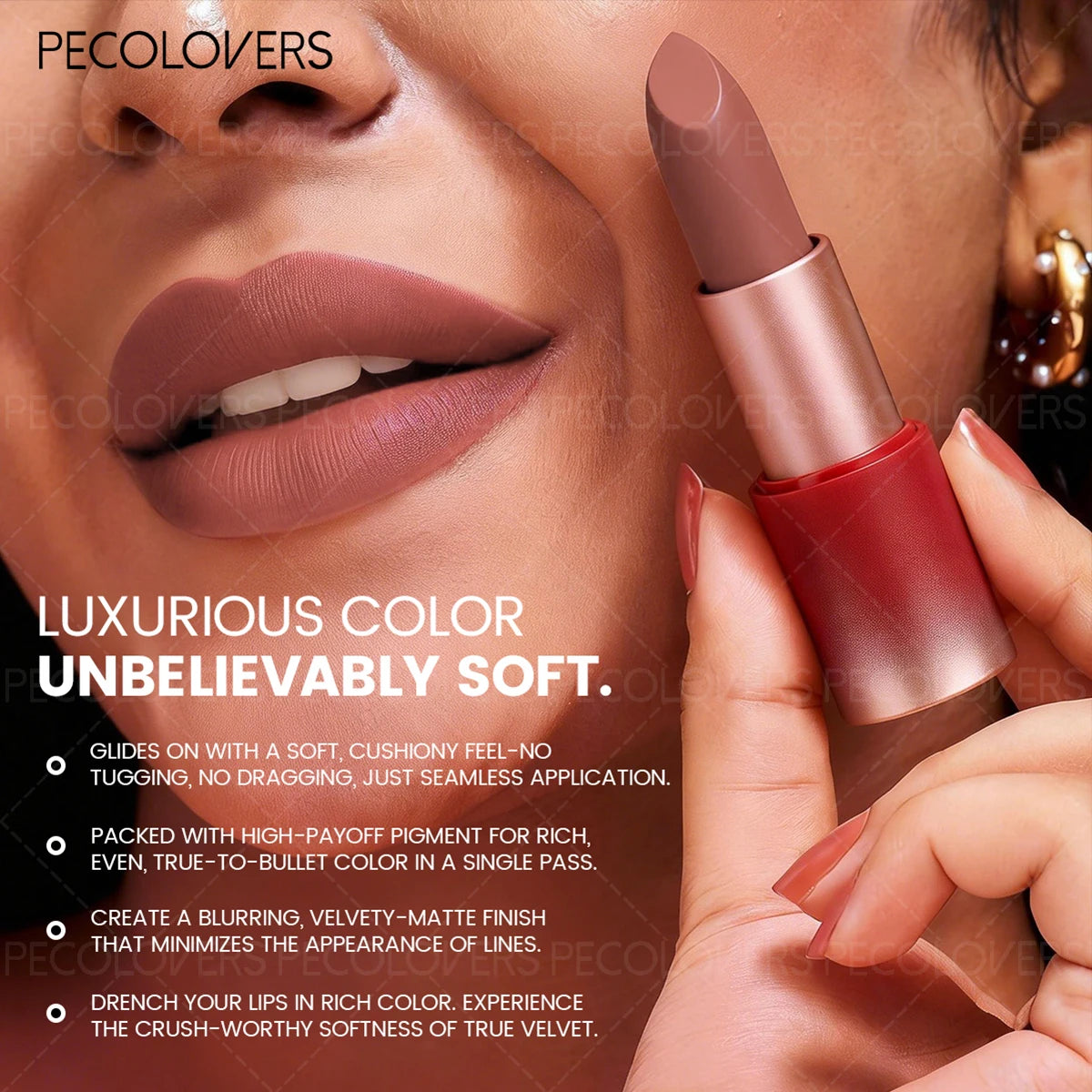 Red Tube Lipstick Rendering Series Waterproof Non-drying Suitable Qme