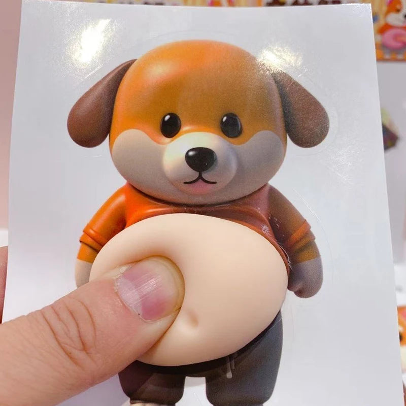 1 Refrigerator Wall Decoration Silicone Self-adhesive Sticker 3D Cute Qme