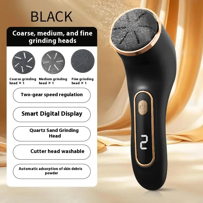 USB charging electric foot polisher, for polishing thick skin on the soles of the feet, portable foot grinder Qme black