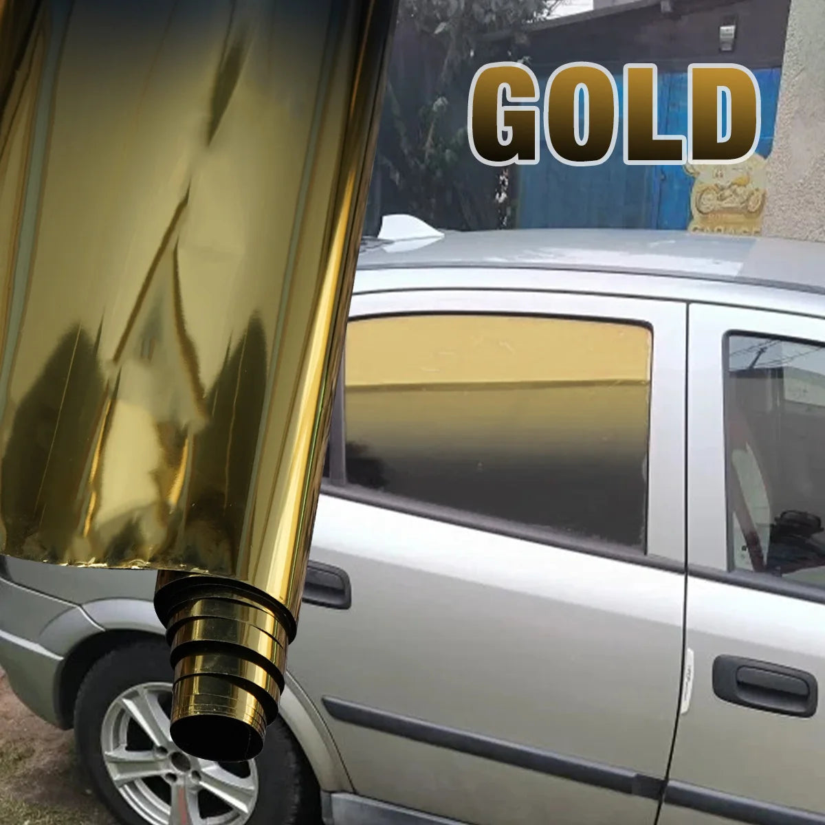 Universal Gradient Solar Window Tint Film Color Changing Car Sunshade Front Windshield Heat Insulation Shade Protector Qme GOLD 5m 50cm