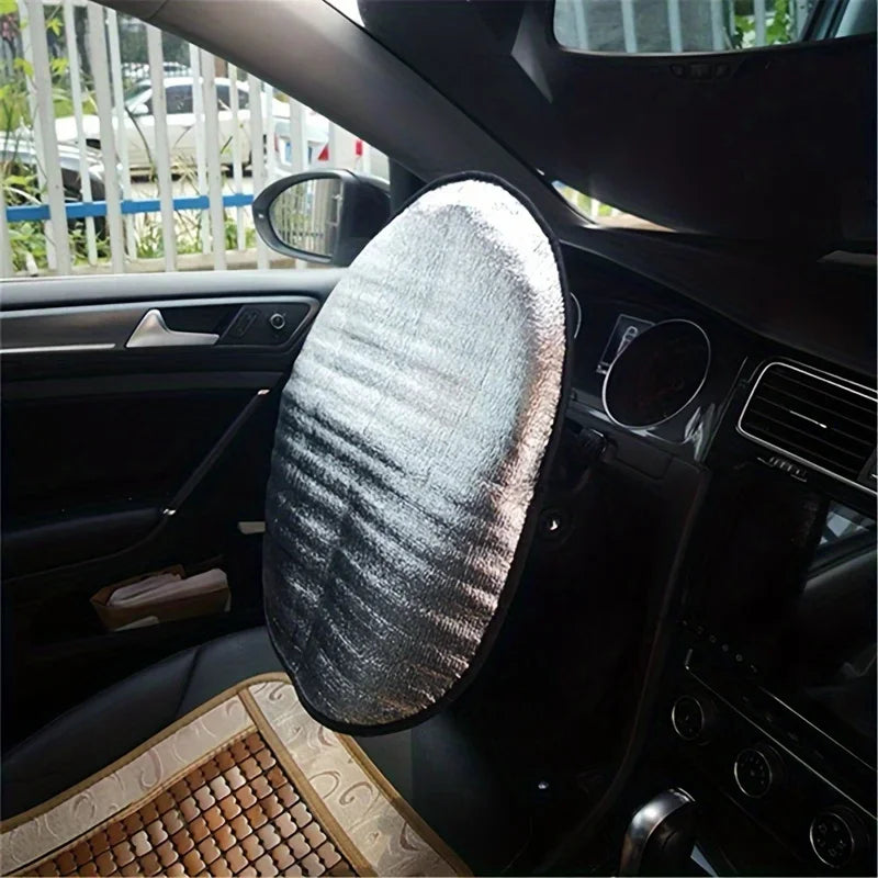 Keep Your Car Cool & Protected - Steering Wheel Sun Shade Cover Fits All SUVs, Trucks & Cars Qme