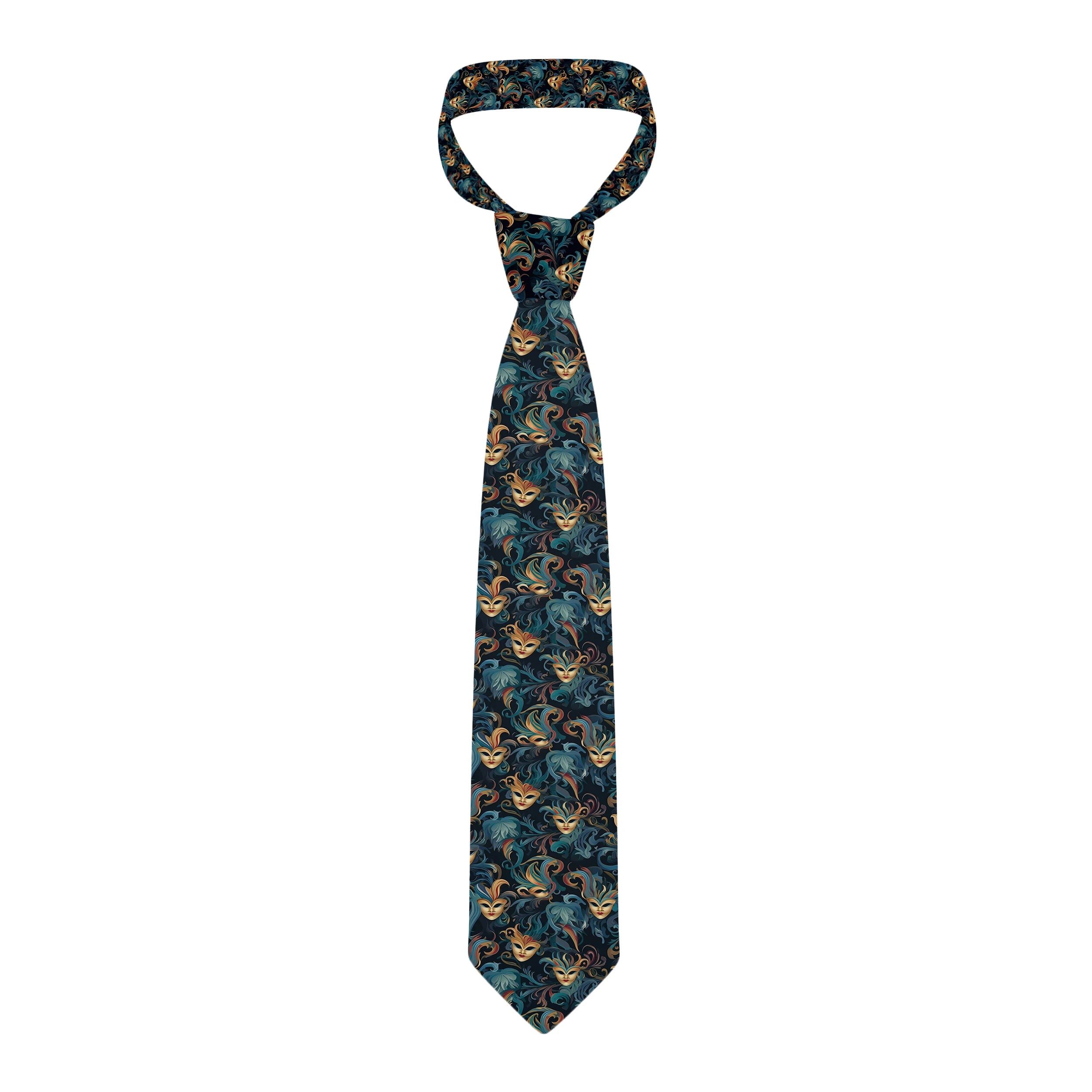 Personalized Printing Mask Pattern Tie Creative Novelty Men's Funny Qme