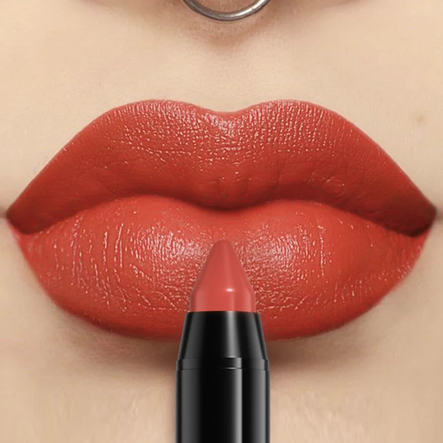 16 Nude Brown Lipliner Pen Waterproof Lipstick Sexy Red Matte Contour Qme 10