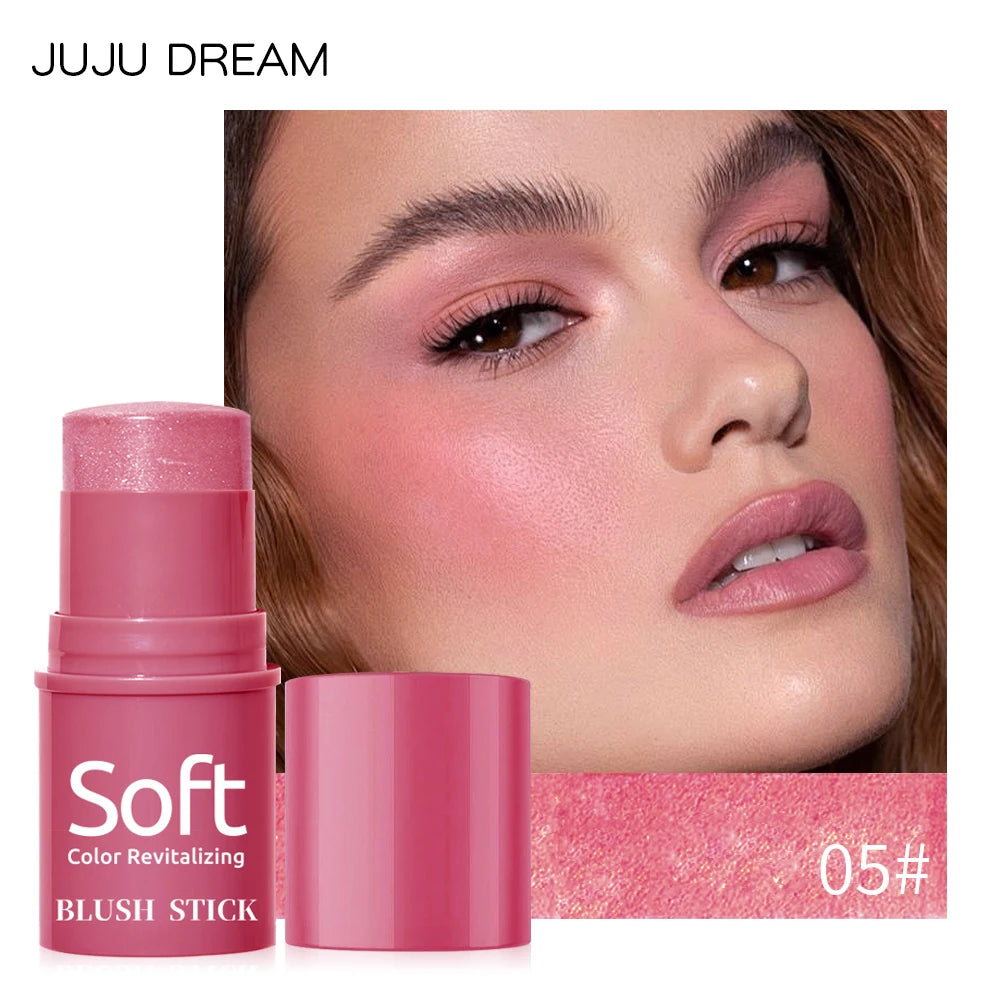 3 In 1 Multifunctional Blush Stick, Natural Matte Nude Makeup Brightening Skin Tone Makeup Stick, For Daily Face Makeup Qme 05