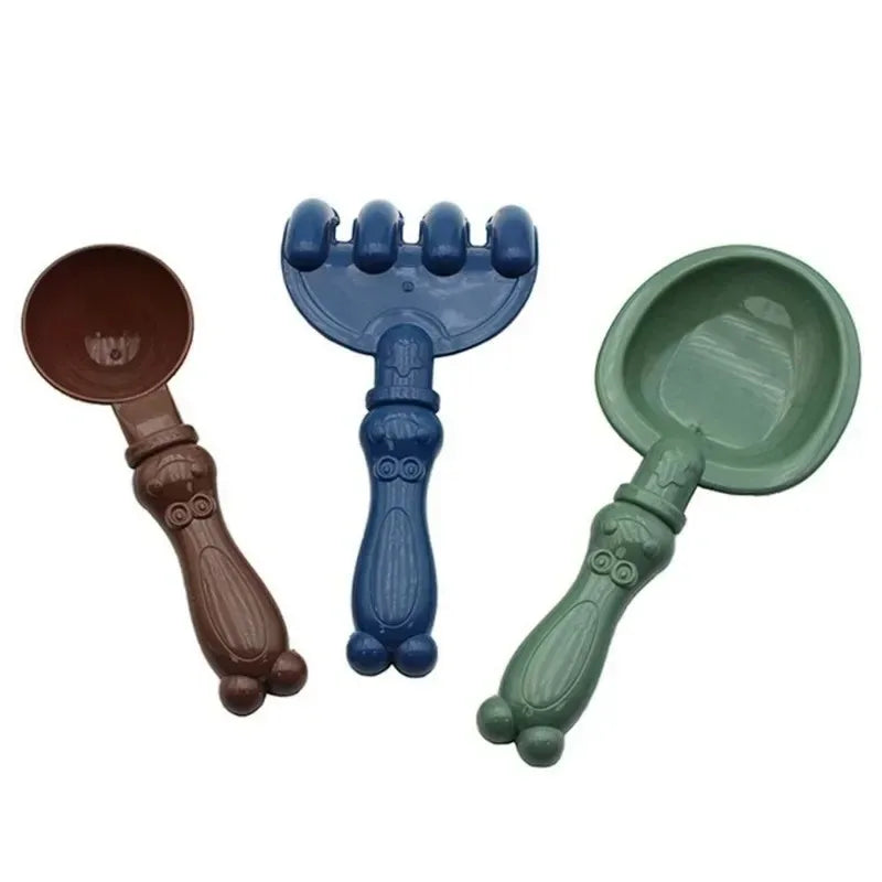 Kids Beach Toy Digging Sands Tool Sand Toys Set with Shovel Rake Water Bucket Ice Cream Mold for Toddler Boy Girl Birthday Gifts Qme