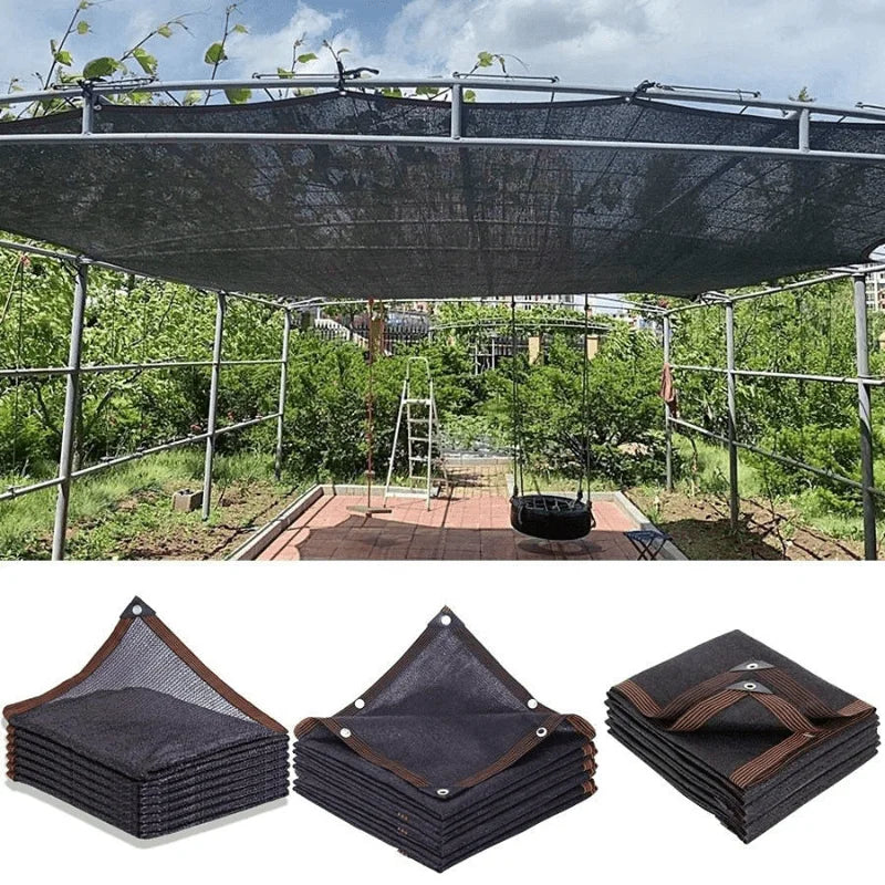 8 Pin Black HDPE Anti-UV Sun Shade Net, Gazebo Shelter Outdoor Pergola Canopy Sun Cover, Agriculture Greenhouse Sunshade Net Qme
