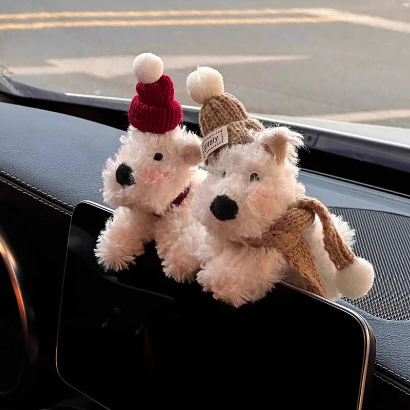 Cute Puppy Car Windshield Wiper Decorations Interior Plush Doll Qme