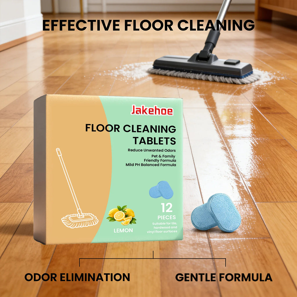 Floor Cleaning Tablet Removing Floor Stains Eliminate Odors Polishing Restore Shine Freshing Lemon Fragrant Daily Floor Cleaner Qme