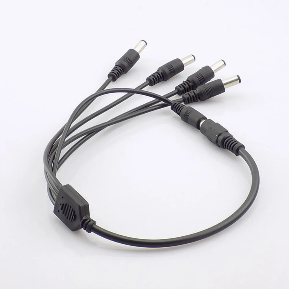 5pcs 12V DC Power Supply 1 Female to 4 Male way Splitter Plug extension Cable cord connector 5.5*2.1mm for Led strip light Qme