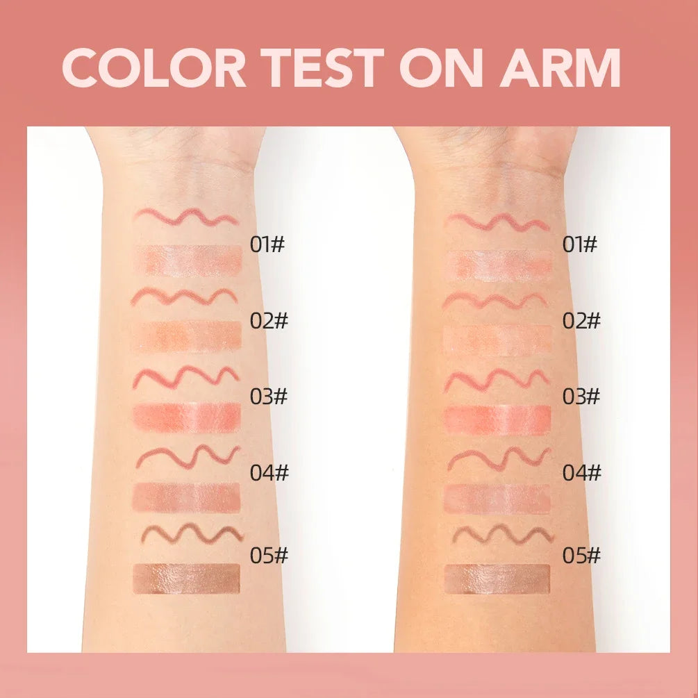 QIBEST Velvet Brown 2 In 1 Lip Liner Pencil Lipgloss Moisturizing Cherry Red Lip Liner Lip Contour Pen Makeup Women Lip Glaze Qme