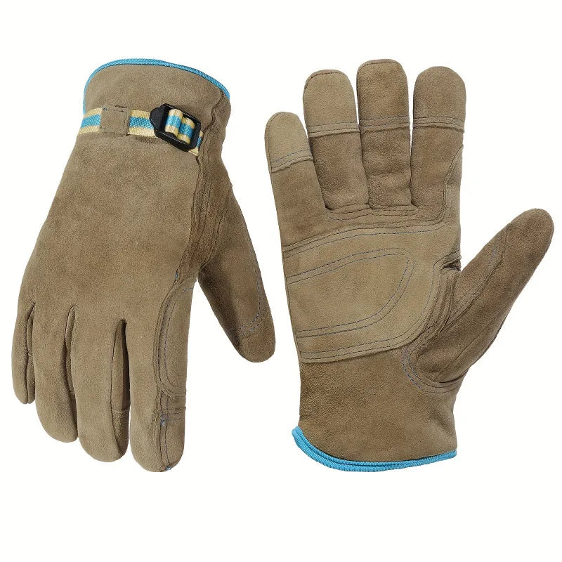 1PCS Women's Winter Deer Leather Gloves 2026 H9448 Durable Warm for Overseas Warehouse Qme Brown XL