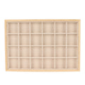 Jewelry Storage Display Trays Multipurpose 24 Grids Jewelry Tray for Ring Earring Bangle Bracelet Necklace Qme beige
