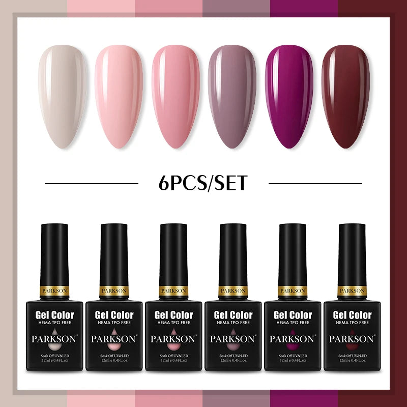 PARKSON Lot Gel Polish Semi-permanent Nail Hybrid Varnishes Base Coat Qme ZH02