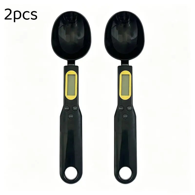 1 0 1- LCD Digital Food Scale Measuring Spoon Coffee Powder Milk Qme Black 2pcs