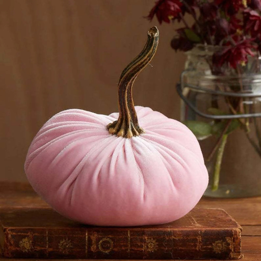 Velvet Soft Pumpkin Ornaments Handmade Home Holiday Ornaments Decoration Autumn Decoration Qme Pink