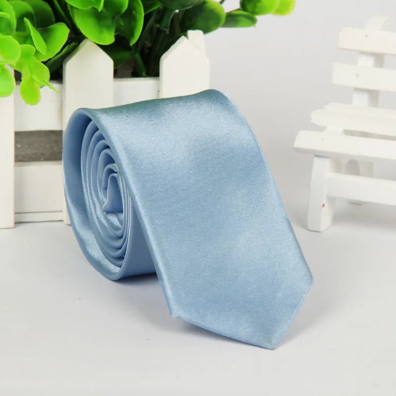 Men Tie Silk Polyester Necktie Classic Formal Solid Plain Pink Black Qme st-11