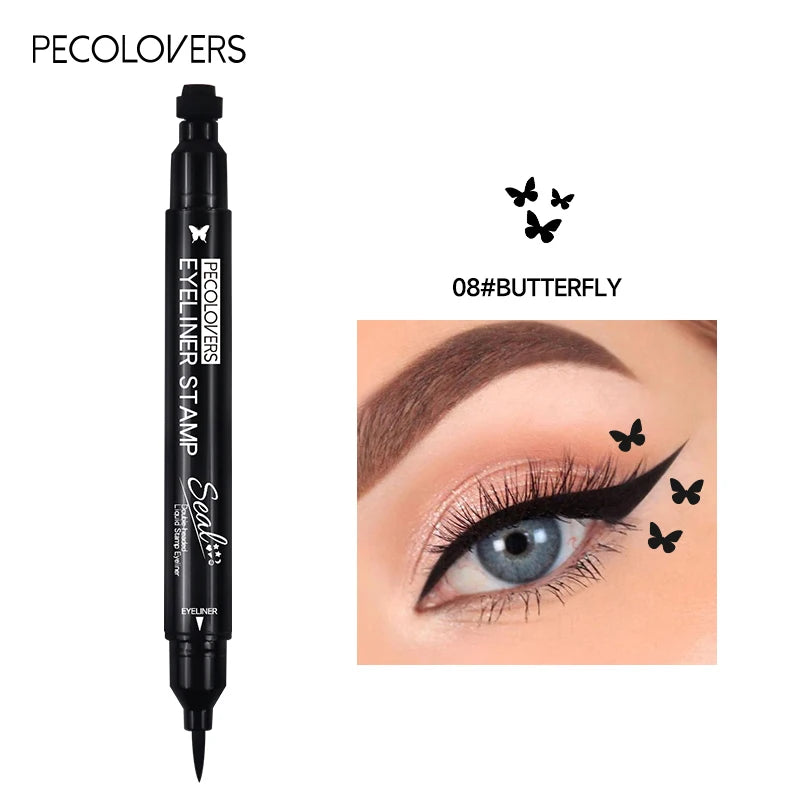 Double-head Liquid Eyeliner Pen Stamps Natural Finish Waterproof Qme 08
