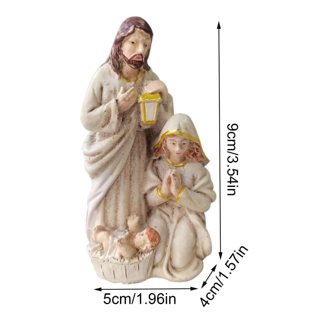 Nativity Scene Figures Nativity Tabletop Scenes Resin Holy Family Statue Catholic Figurine Handicrafts Sculpture Holy Family Qme