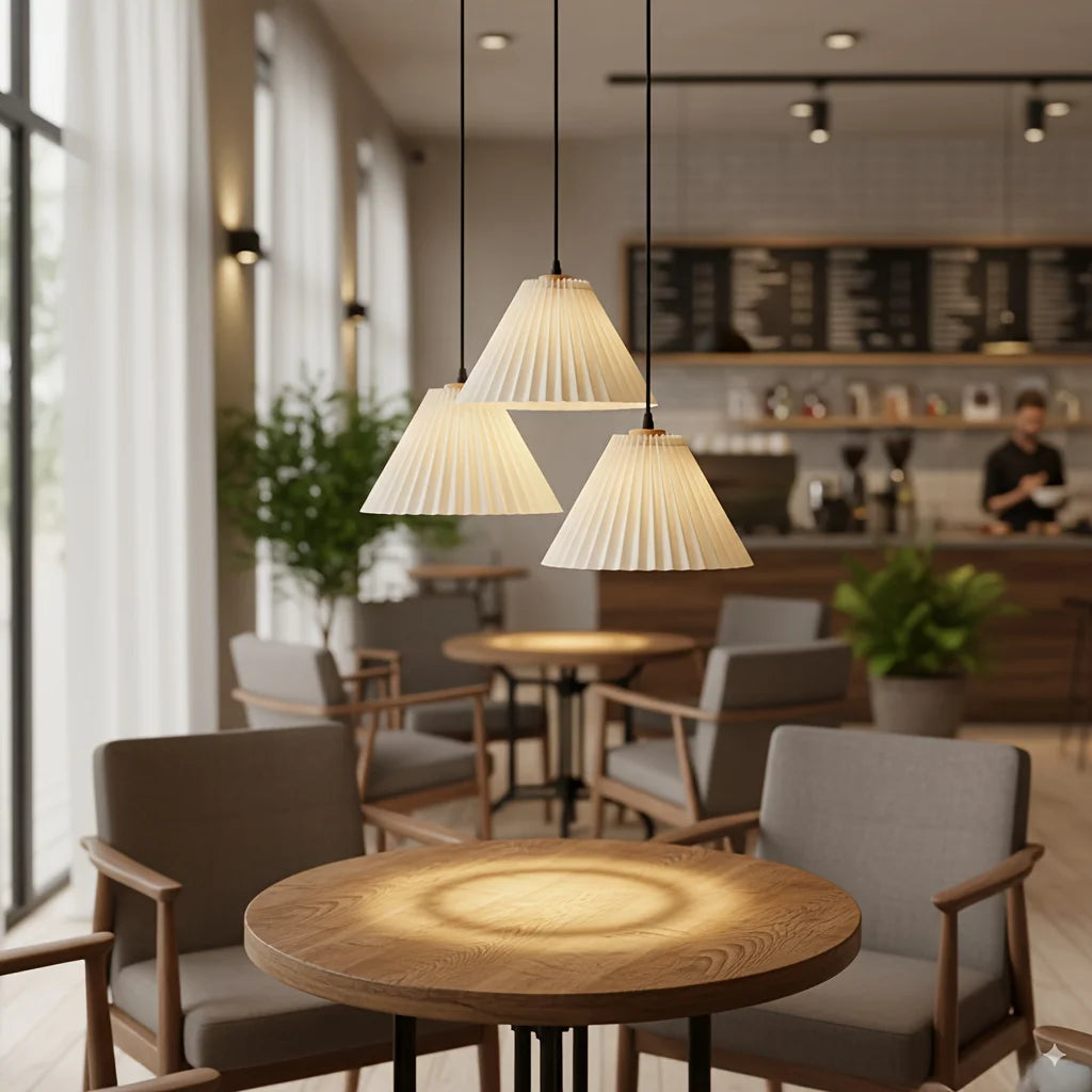 Nordic Origami Pendant Lights Ceiling E27 Base Pleated Lampshade Hanging Lamp Dining Room Kitchen Home Decor Lighting Chandelier Qme