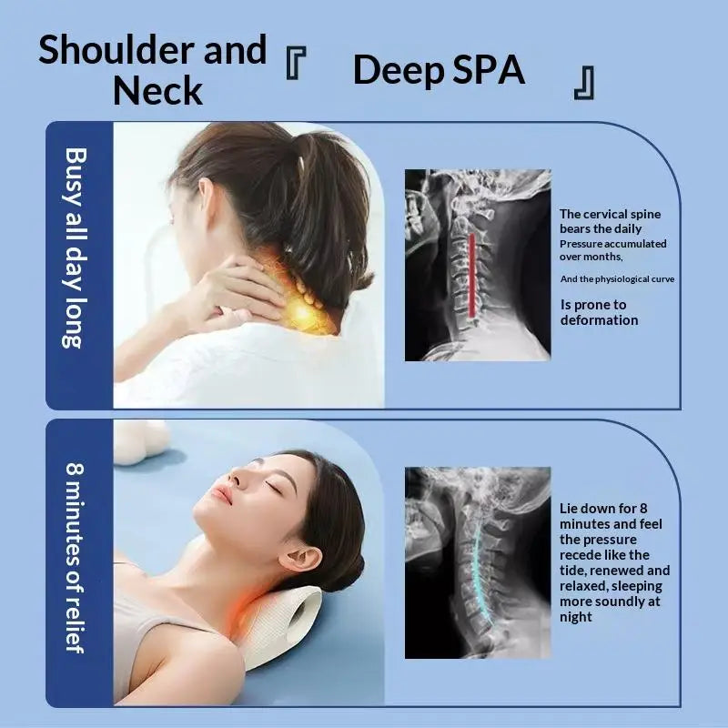 Cervical Support Massage Pillow C-shaped Contour Fatigue Relaxation Qme