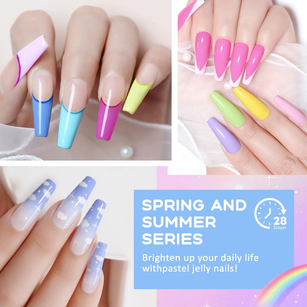 Arte Clavo Blue Nails Candy Party Nude Gel Nail Polish 2026 Mint Qme