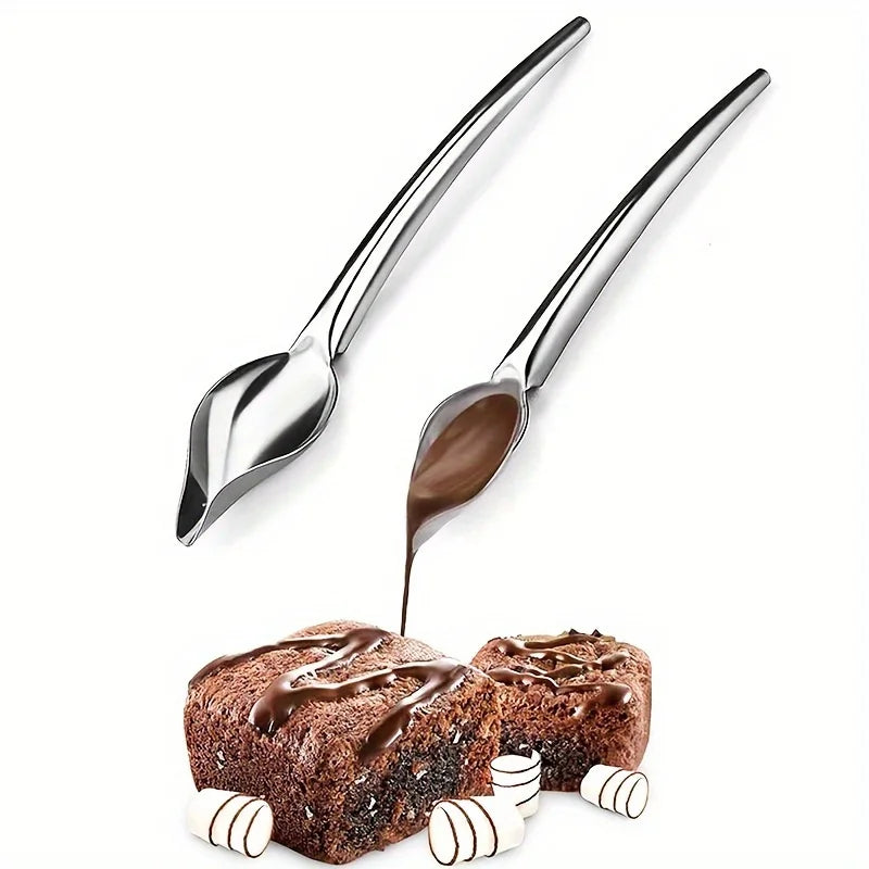 Elevate Your Baking with This 1pc DIY Stainless Steel Chocolate Decorating Spoon Qme