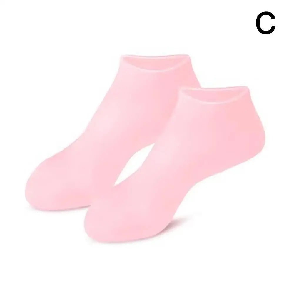Moisturizing Socks Exfoliating Gel Heel Preventing Dryness Cracked Qme Pink foot socks