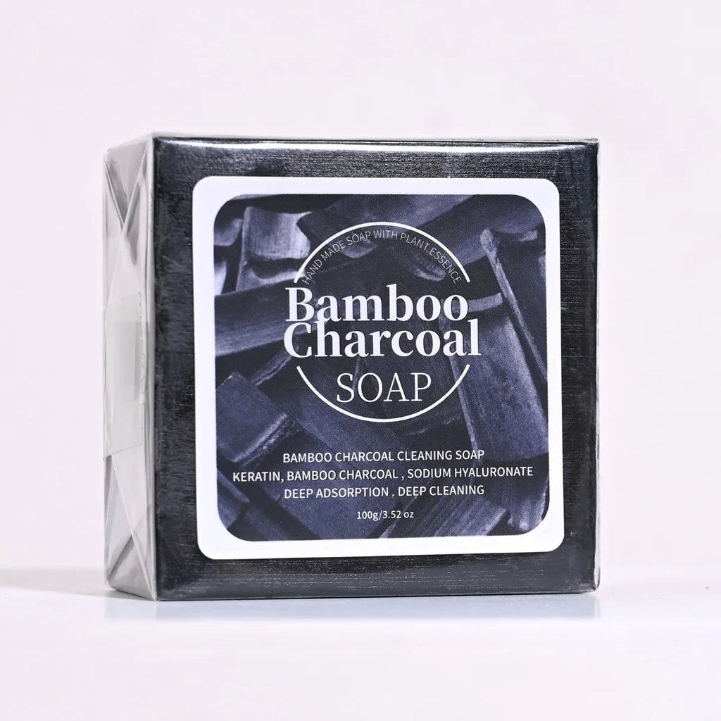 B+ Bamboo Charcoal Powder Deep Cleaning Soap Plant Oil Keratin Qme