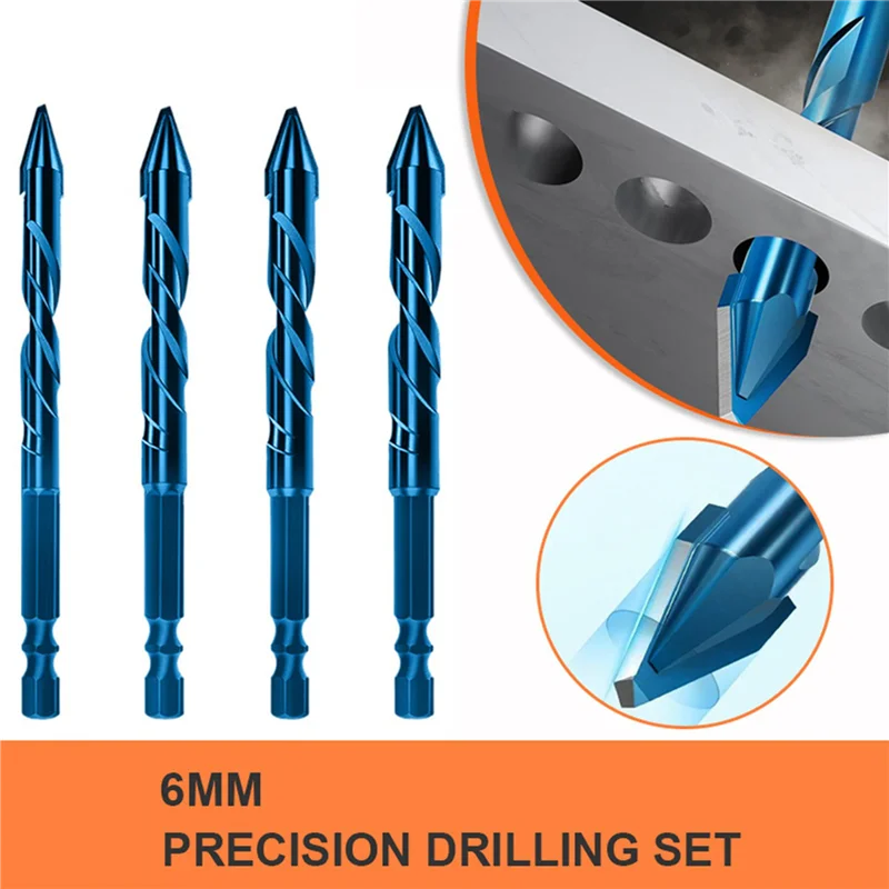 A02F-30Pcs High Hardness Eccentric Drill Precision Drilling 6Mm Glass Tile Punching Rock Slab Triangle Drill Bit Qme