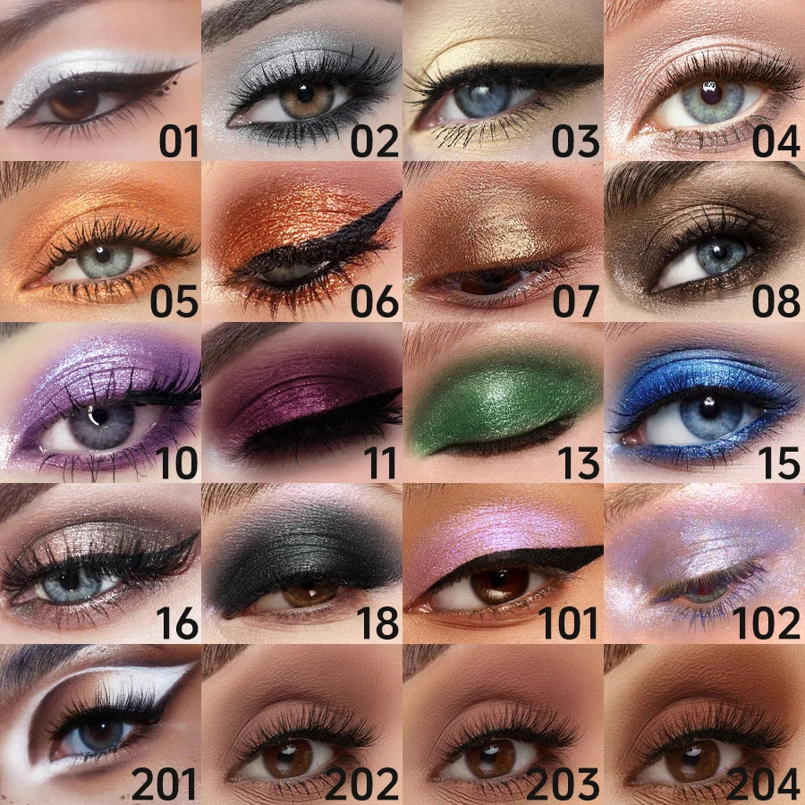 24 Colors Pearlescent Glitter Eyeshadow Eyeliner Pencil Waterproof Qme
