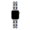 Luxury Metal Denim Strap For Apple Watch Band Ultra 2 1 49mm 41 45mm 38 42mm 44 40mm Bracelet For iWatch 9 8 7 SE 6 5 4 3 Women Qme Starlight-LU 42mm 44mm 45mm 49mm