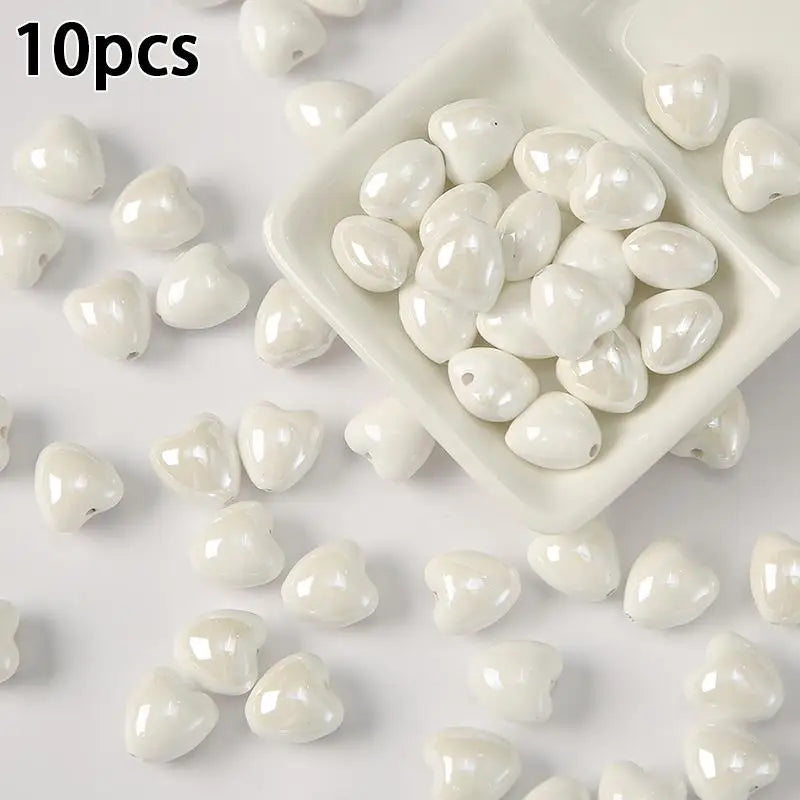 10Pcs Ceramic Loose Beads, DIY Jewelry Making Supplies for Necklaces & Earrings, Ceramic Pendants for Crafting Accessories Qme A4