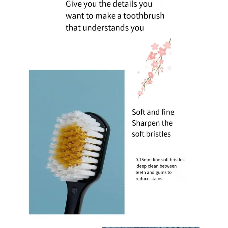 Adult wide head manual soft toothbrush set (3 sets per box), comprehensive care for teeth and gums, the best friend for teeth Qme