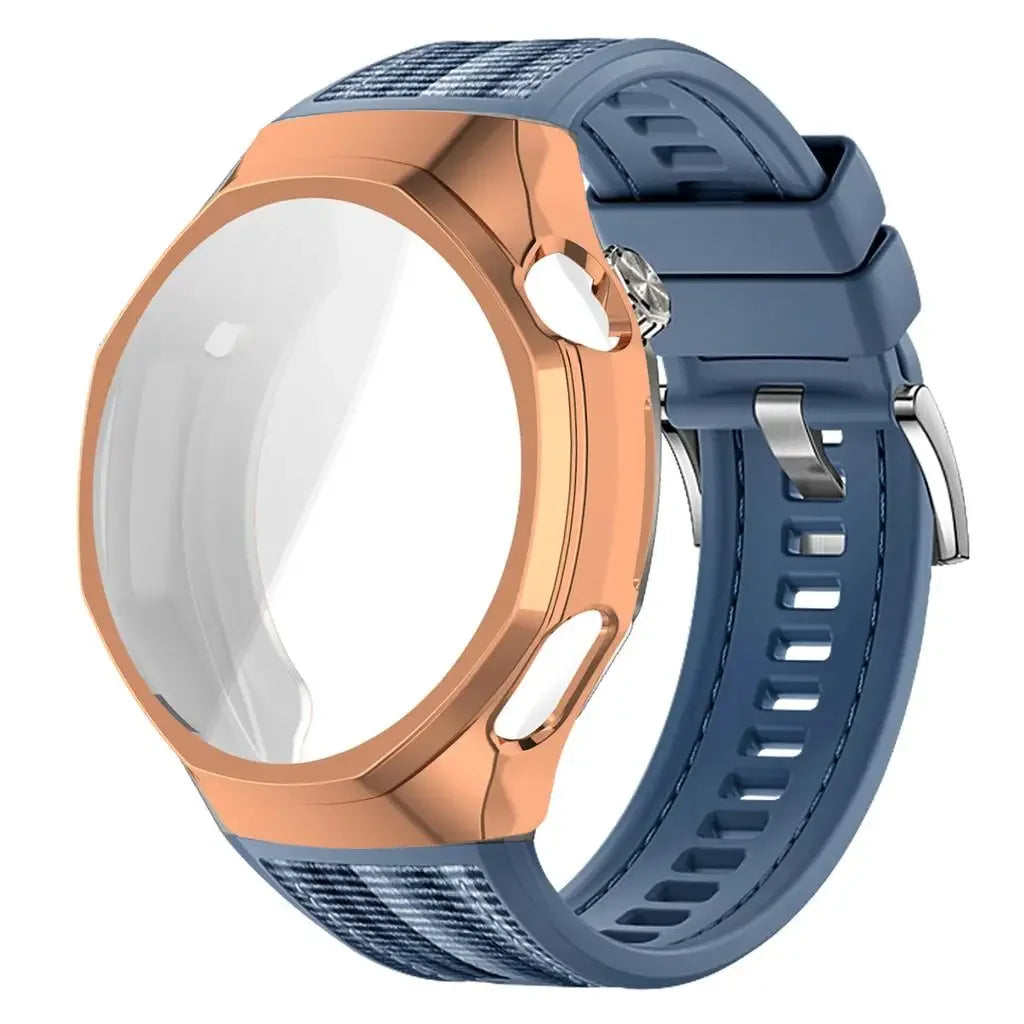 TPU Case+strap Huawei GT6 Soft Silicone+nylon Woven Bracelet Band