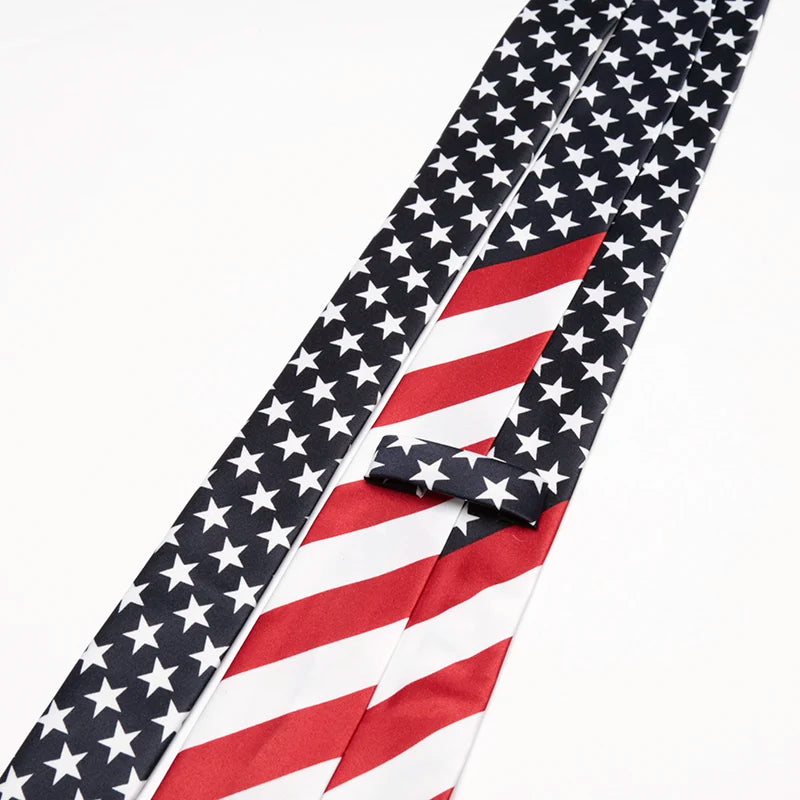 Fashion Classic Artificial Silk Star Striped American Flag Mens Qme