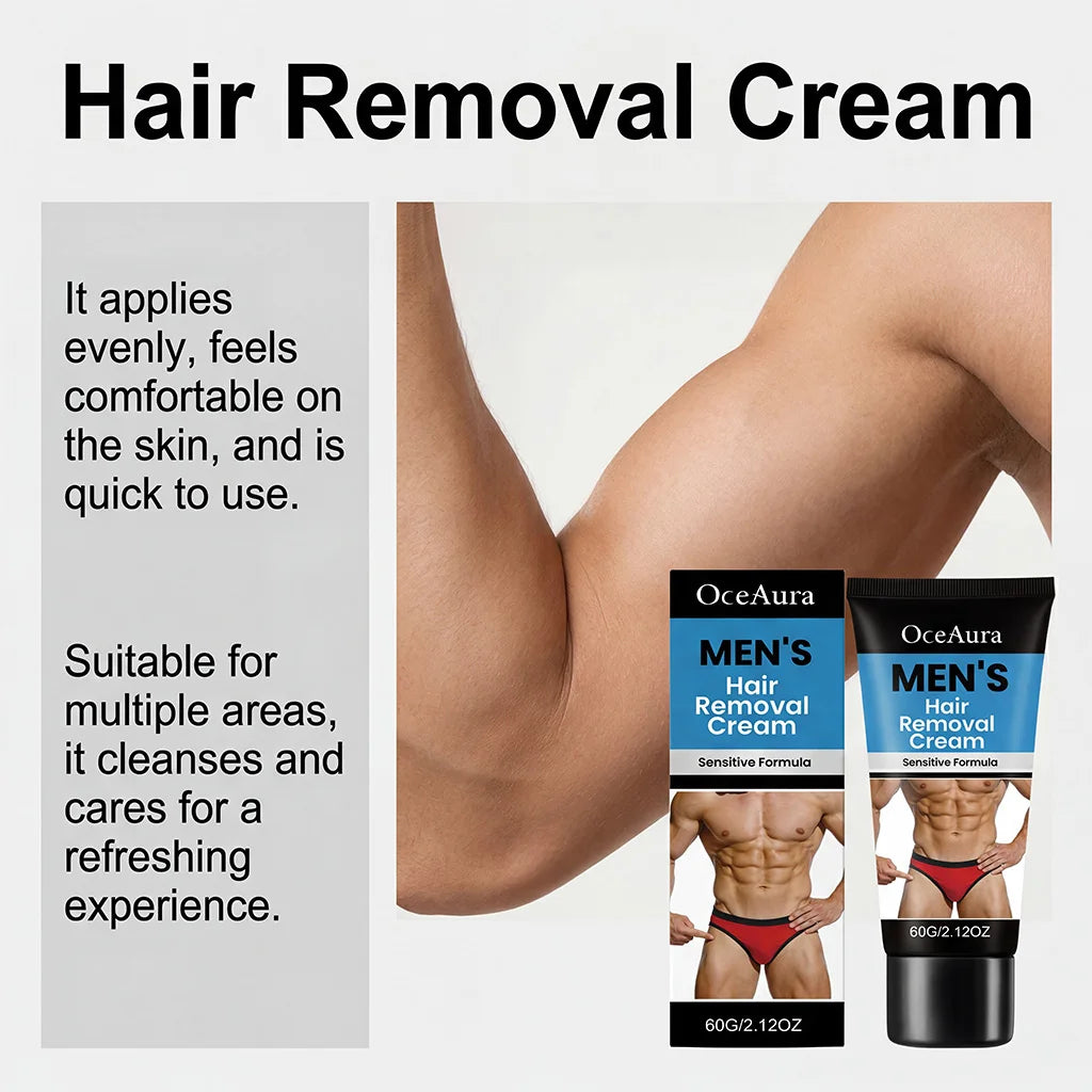 Men’s Hair Removal Cream Gentle Painless Depilatory Cream Effective Hair Remover for Body Legs Armpit Quickly Smoothing Skin Qme