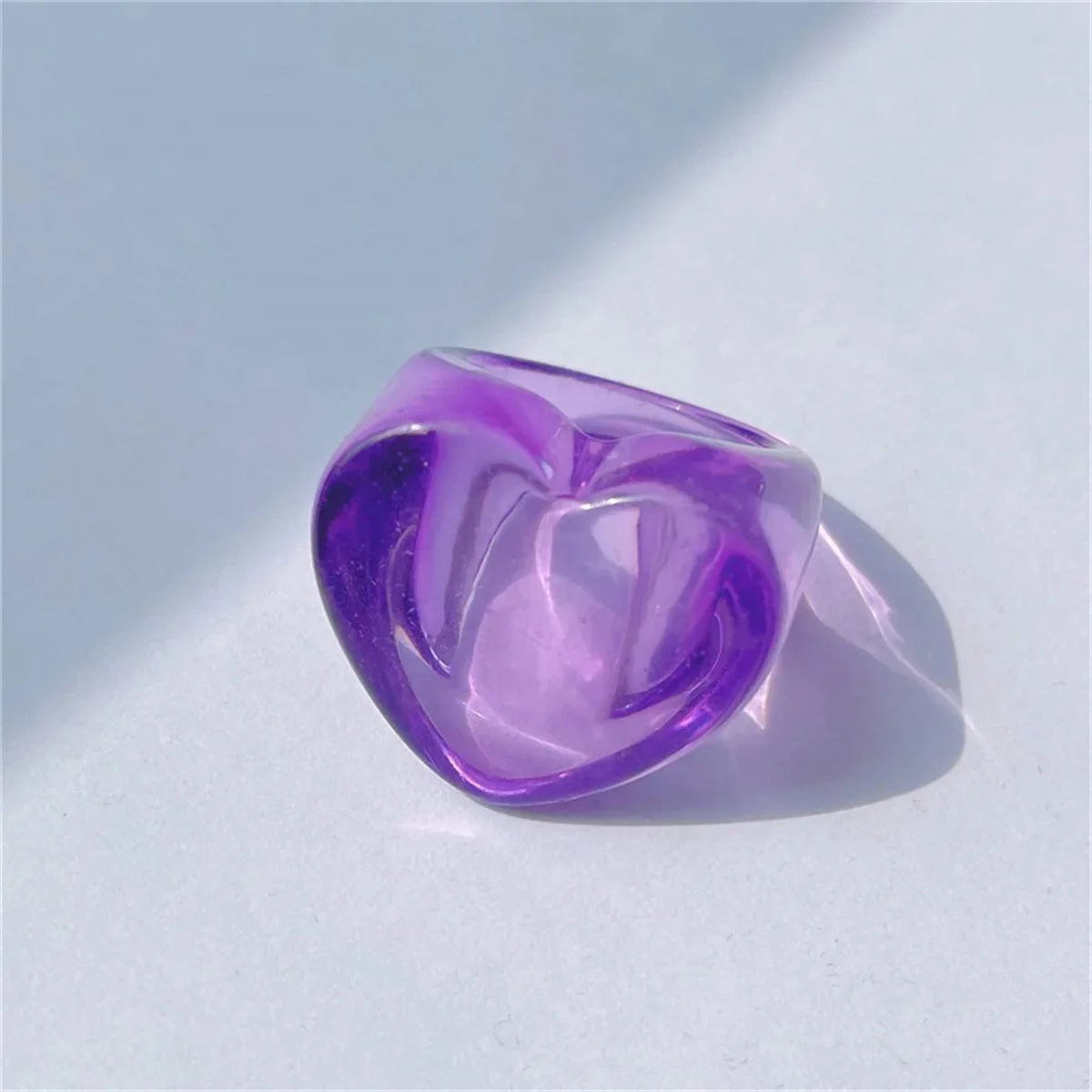 Y2k Handmade Colored Acrylic Resin Inlaid Gemstones Personality Lovely Pope Rings For Women Girls Party Jewelry Hip Hop Rings Qme Size 7 zi