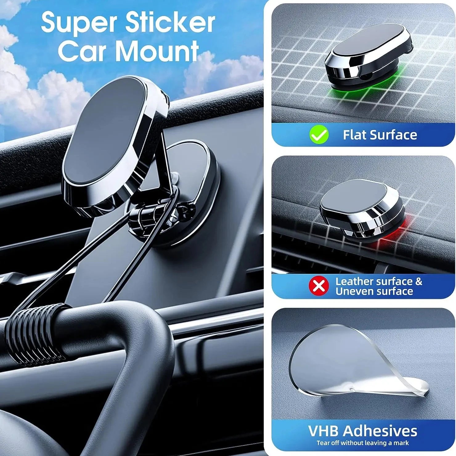 Magnetic Car Phone Holder Mount Magnet Smartphone Mobile Stand Cell GPS Support In Car For iPhone 15 14 13 12 11 Xiaomi Samsung Qme