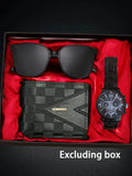 Classic Fashion Men's Calendar Watch Set (Watch + Wallet + Glasses) Qme 2