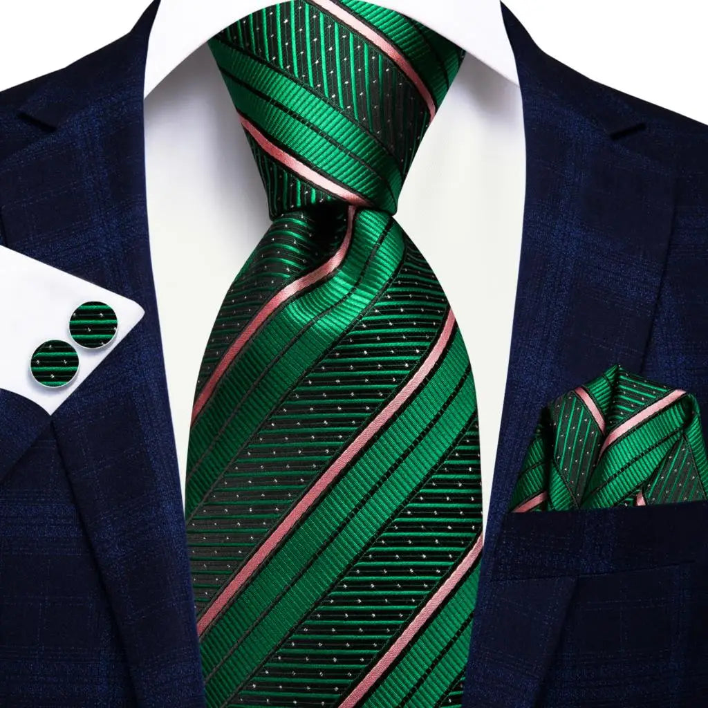 Dark Green Paisley Plaid Tie Men Groom Wedding Sage Mint Necktie