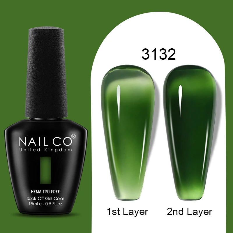 Nailco Jelly Gel Nail Polish Transparent Varnishes 44 Colors Red Pink
