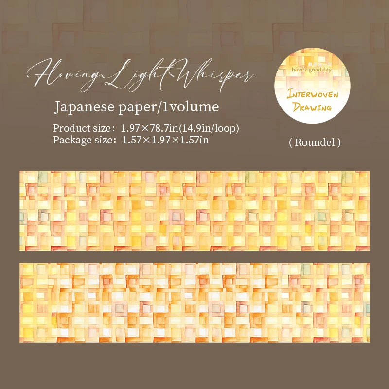 1 Roll Washi Tape Colorful Imitation Woven Pattern Landscape Tape Collage Material DIY Greeting Cards Cup Photo Frame Decoration Qme 4