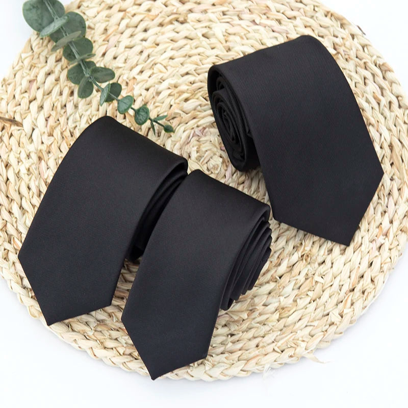 Classic Black Ties Men Women Neckties Wedding Party Business Adult Qme