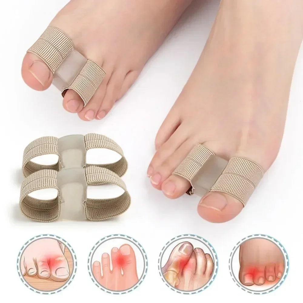 1/2Pc Two Toe Separator Hallux Valgus Bunion Corrector Orthotics Feet Bone Thumb Adjuster Correction Pedicure Feet Straightener Qme
