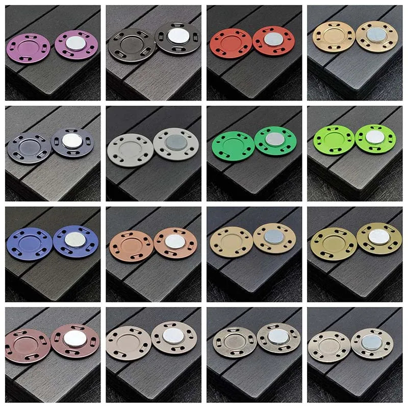 5Pairs 20Colors Metal Magnet Buckle Sewing Accessories Press Button For Jacket Bags Invisible Buckle DIY Cardigan Handwork Decor Qme